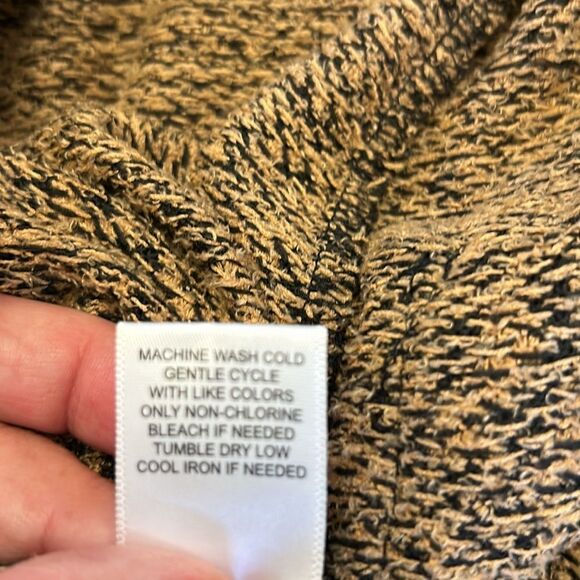 One World brown tan patterned front pocket open cardigan Size XL EUC - Picture 10 of 10